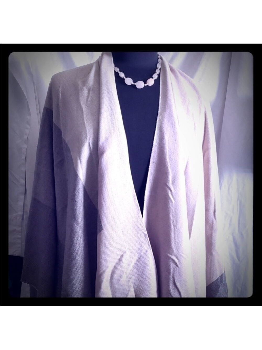 Shawl Wrap Pink Gray One Size